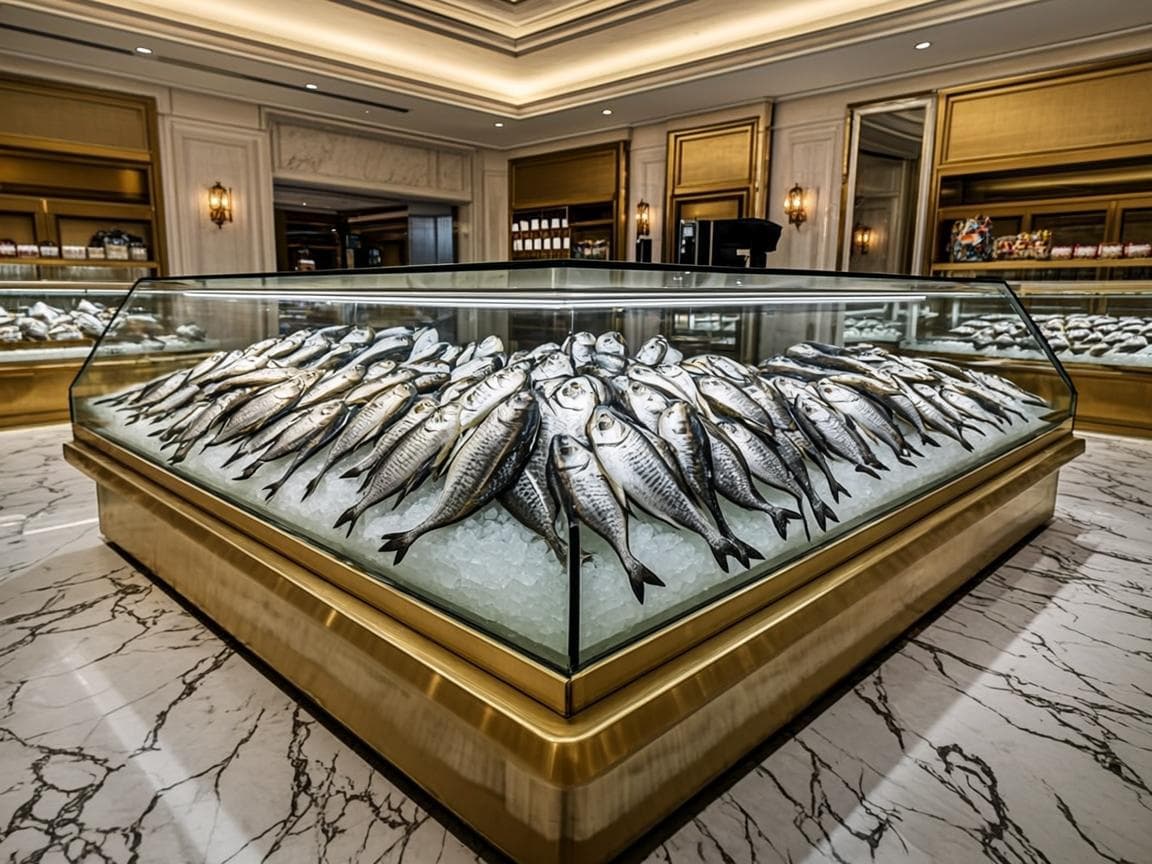 Intérieur Poissonnerie OR — Comptoirs et présentation